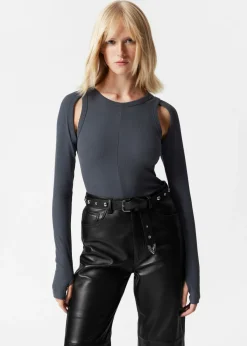 & Other Stories Tops | Cut-Out Top Dark Blue