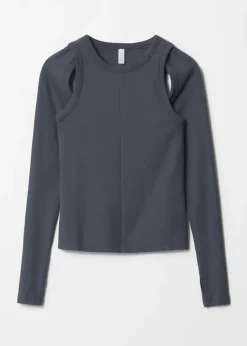 & Other Stories Tops | Cut-Out Top Dark Blue