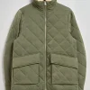 & Other Stories Outerwear | Diamond-Quilted Jacket Khaki
