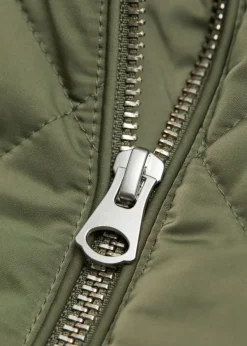 & Other Stories Outerwear | Diamond-Quilted Jacket Khaki