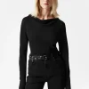 & Other Stories Tops | Draped Metal-Trimmed Top Black