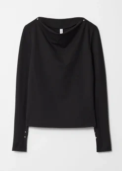 & Other Stories Tops | Draped Metal-Trimmed Top Black