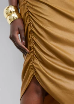& Other Stories Dresses | Draped Midi Dress Mustard