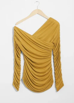 & Other Stories Tops | Draped One-Shoulder Top Yellow