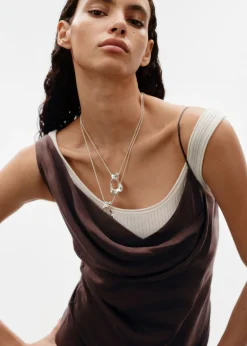 & Other Stories Dresses | Draped Silk Midi Dress Brown