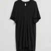 & Other Stories Dresses | Draped V-Neck Dress Black