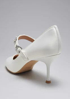 & Other Stories Heels | Embellished Satin Pumps White
