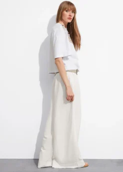 & Other Stories Tops | Embroidered Boxy T-Shirt White