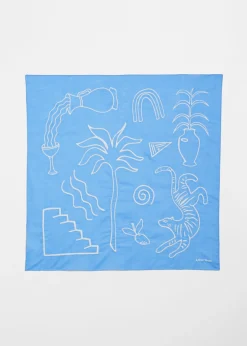 & Other Stories Scarves | Embroidered Cotton-Voile Scarf Light Blue
