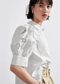 & Other Stories Blouses & Shirts | Embroidered Puff-Sleeve Blouse