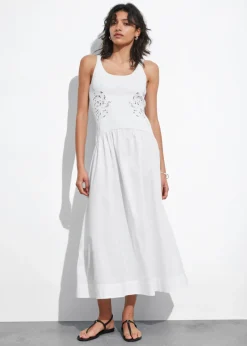 & Other Stories Dresses | Embroidered Tank Midi Dress