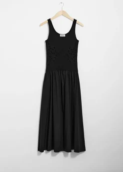 & Other Stories Dresses | Embroidered Tank Midi Dress