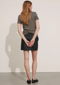& Other Stories Tops | Embroidered T-Shirt Beige/Black Stripes