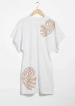 & Other Stories Dresses | Embroidered T-Shirt Mini Dress White