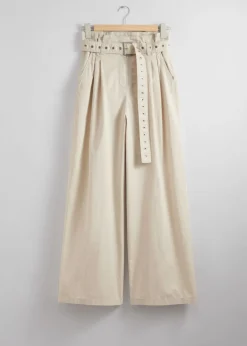& Other Stories Pants | Eyelet-Belt Paperbag Trousers