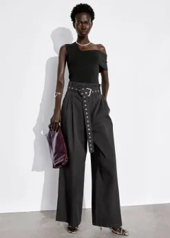 & Other Stories Pants | Eyelet-Belt Paperbag Trousers