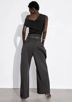 & Other Stories Pants | Eyelet-Belt Paperbag Trousers