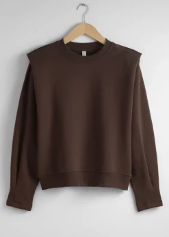 & Other Stories Tops | Fitted Pleated-Shoulder Sweatshirt