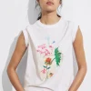 & Other Stories Tops | Floral Print Jersey T-Shirt White Floral Print