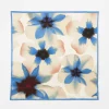 & Other Stories Scarves | Floral Silk Scarf Dusty Blue