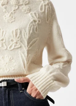 & Other Stories Sweaters & Knits | Floral-Appliqué Knit Sweater Cream