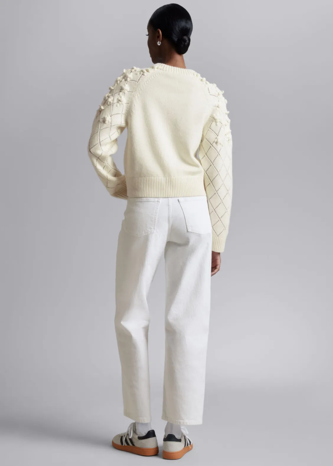 & Other Stories Sweaters & Knits | Floral-Appliqué Knit Sweater White