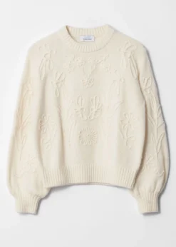 & Other Stories Sweaters & Knits | Floral-Appliqué Knit Sweater Cream