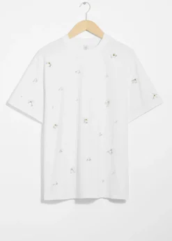 & Other Stories Tops | Floral-Appliqué T-Shirt