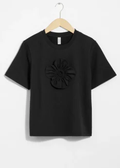 & Other Stories Tops | Floral-Appliqué T-Shirt