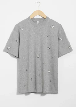 & Other Stories Tops | Floral-Appliqué T-Shirt