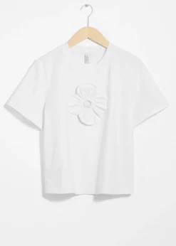 & Other Stories Tops | Floral-Appliqué T-Shirt