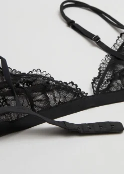 & Other Stories Lingerie | Floral-Lace Soft Bra Black