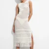 & Other Stories Swimwear | Dresses | Fringed Crochet Midi Dress White