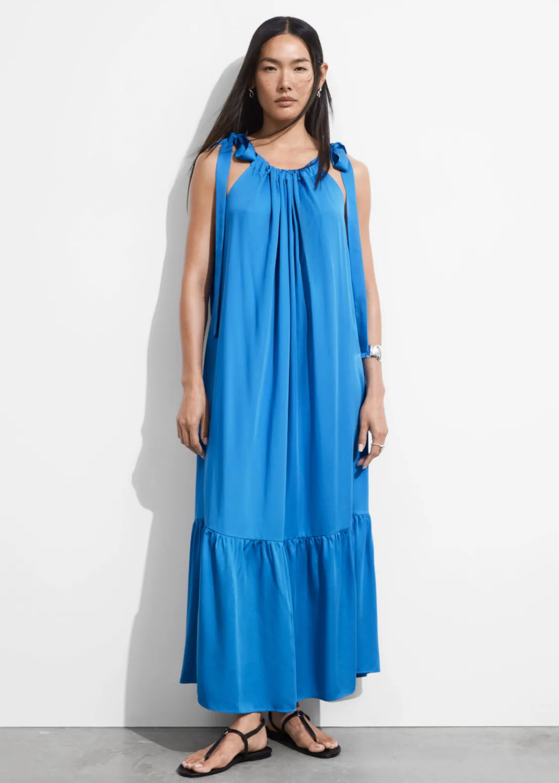 & Other Stories Dresses | Gathered Sleeveless Midi Dress