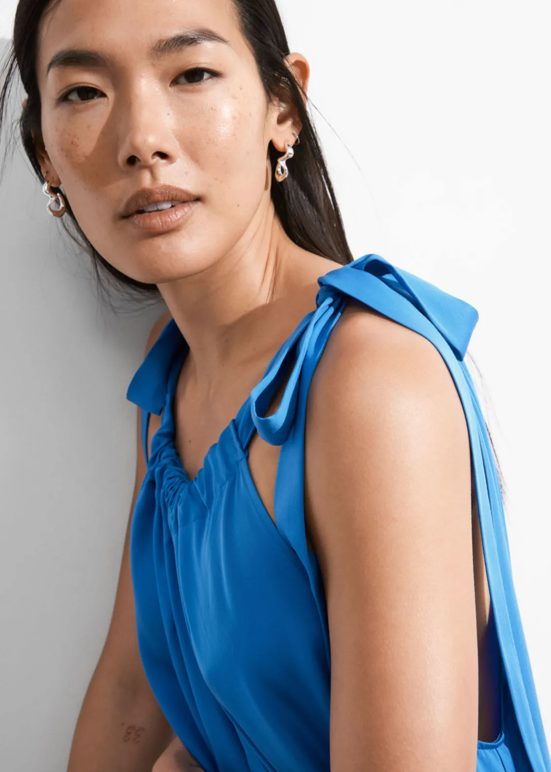 & Other Stories Dresses | Gathered Sleeveless Midi Dress