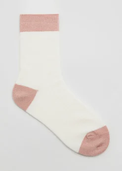 & Other Stories Lingerie | Glitter Lined Rib Socks Cream/Camel