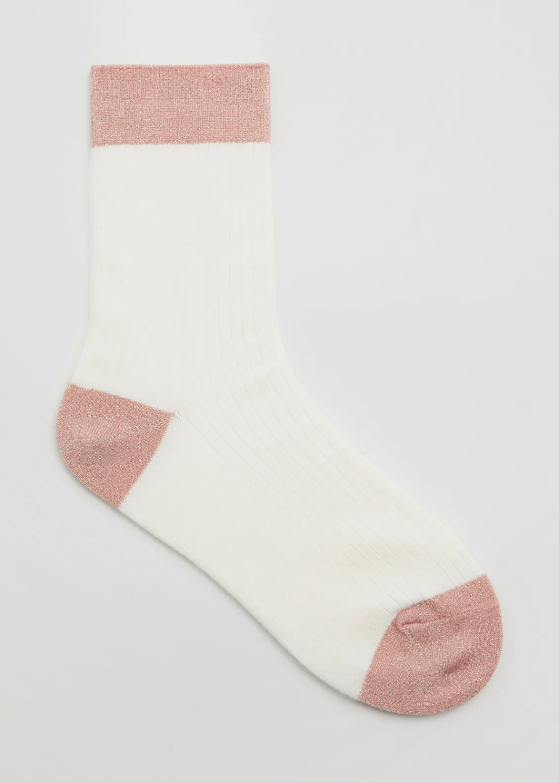 & Other Stories Lingerie | Glitter Lined Rib Socks Cream/Camel