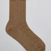 & Other Stories Lingerie | Glitter Rib Knit Ankle Socks Beige Glitter