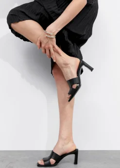 & Other Stories Heels | Sandals | Heeled Leather Mules Black
