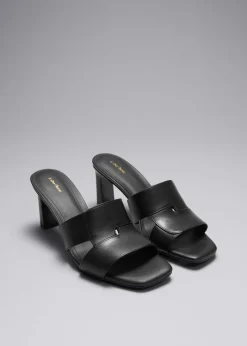 & Other Stories Heels | Sandals | Heeled Leather Mules Black