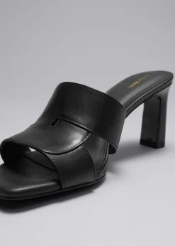 & Other Stories Heels | Sandals | Heeled Leather Mules Black