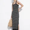& Other Stories Swimwear | Dresses | Jacquard-Knit Midi Dress Black/White Stripes