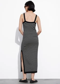 & Other Stories Swimwear | Dresses | Jacquard-Knit Midi Dress Black/White Stripes
