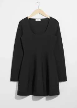 & Other Stories Dresses | Sweaters & Knits | Knitted Peplum Mini Dress Black
