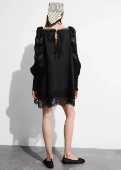 & Other Stories Dresses | Lace-Trimmed Mini Dress
