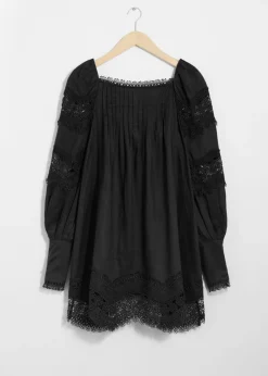 & Other Stories Dresses | Lace-Trimmed Mini Dress