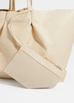 & Other Stories Totes | Large Embossed Leather Tote Ivory