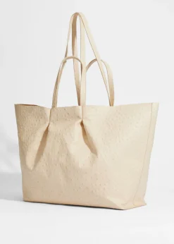 & Other Stories Totes | Large Embossed Leather Tote Ivory