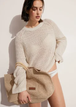 & Other Stories Totes | Swimwear | Large Woven Tote Straw