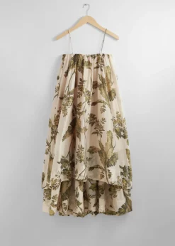 & Other Stories Dresses | Layered Strappy Midi Dress Floral Print